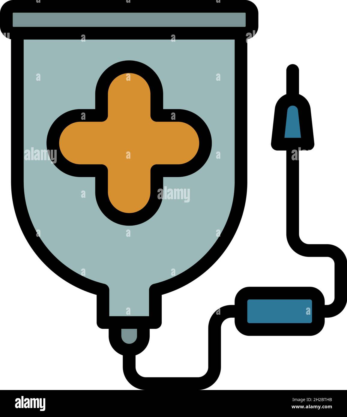 Medical blood bag icon. Outline medical blood bag vector icon color