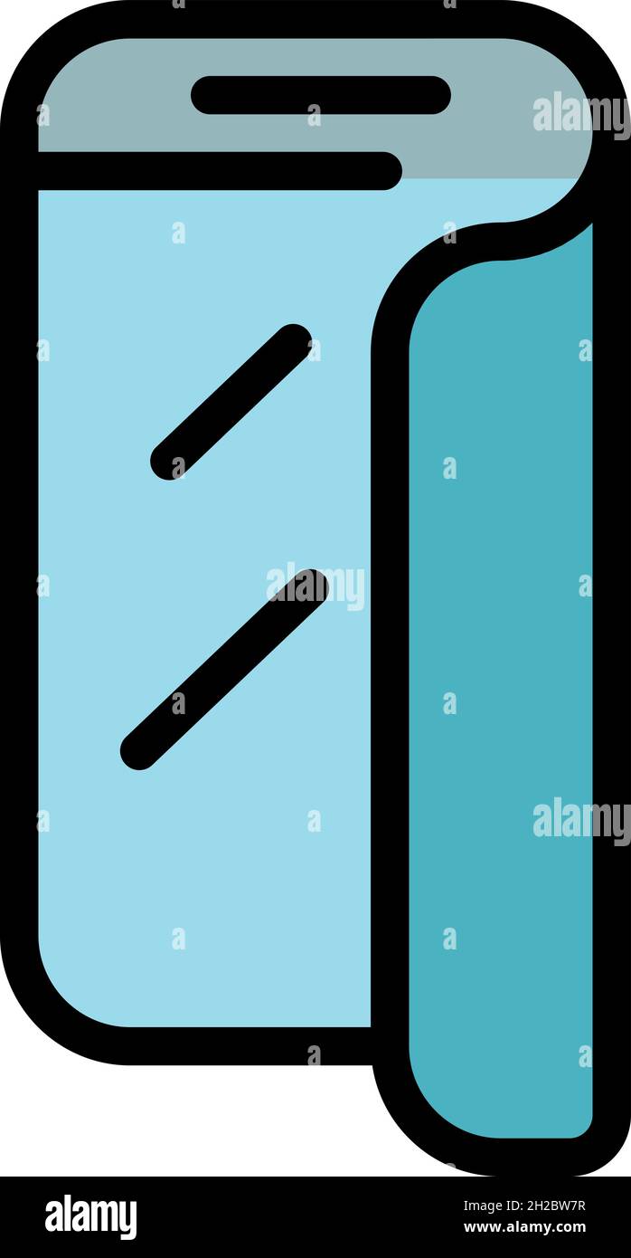 Flex smartphone screen icon. Outline flex smartphone screen vector icon color flat isolated Stock Vector
