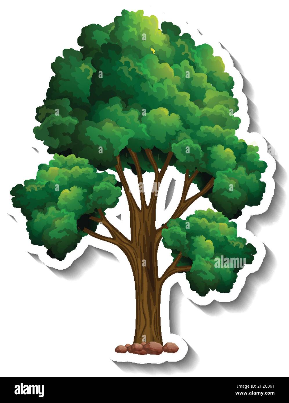Tree sticker on white background illustration Stock Vector Image & Art