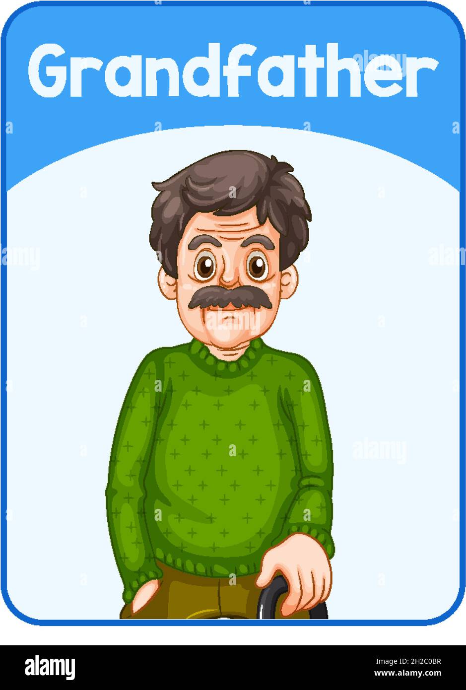 Educational English word card of grandfather illustration Stock Vector ...