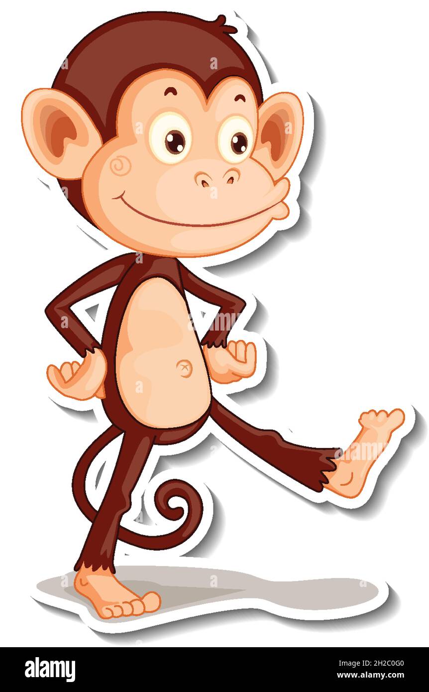 Cartoon monkey walk Cut Out Stock Images & Pictures - Alamy