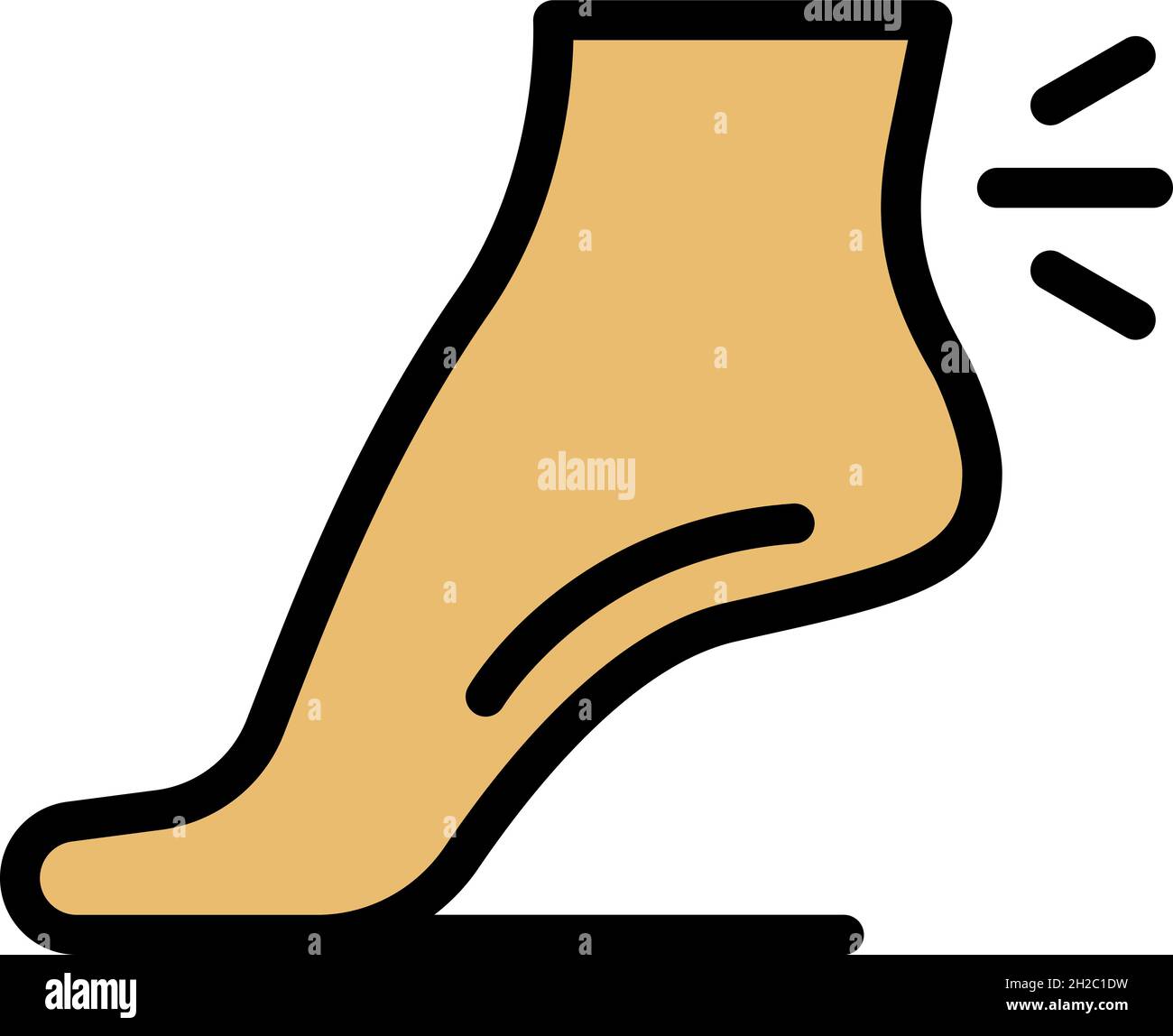 Joint pain legs icon. Outline joint pain legs vector icon color flat