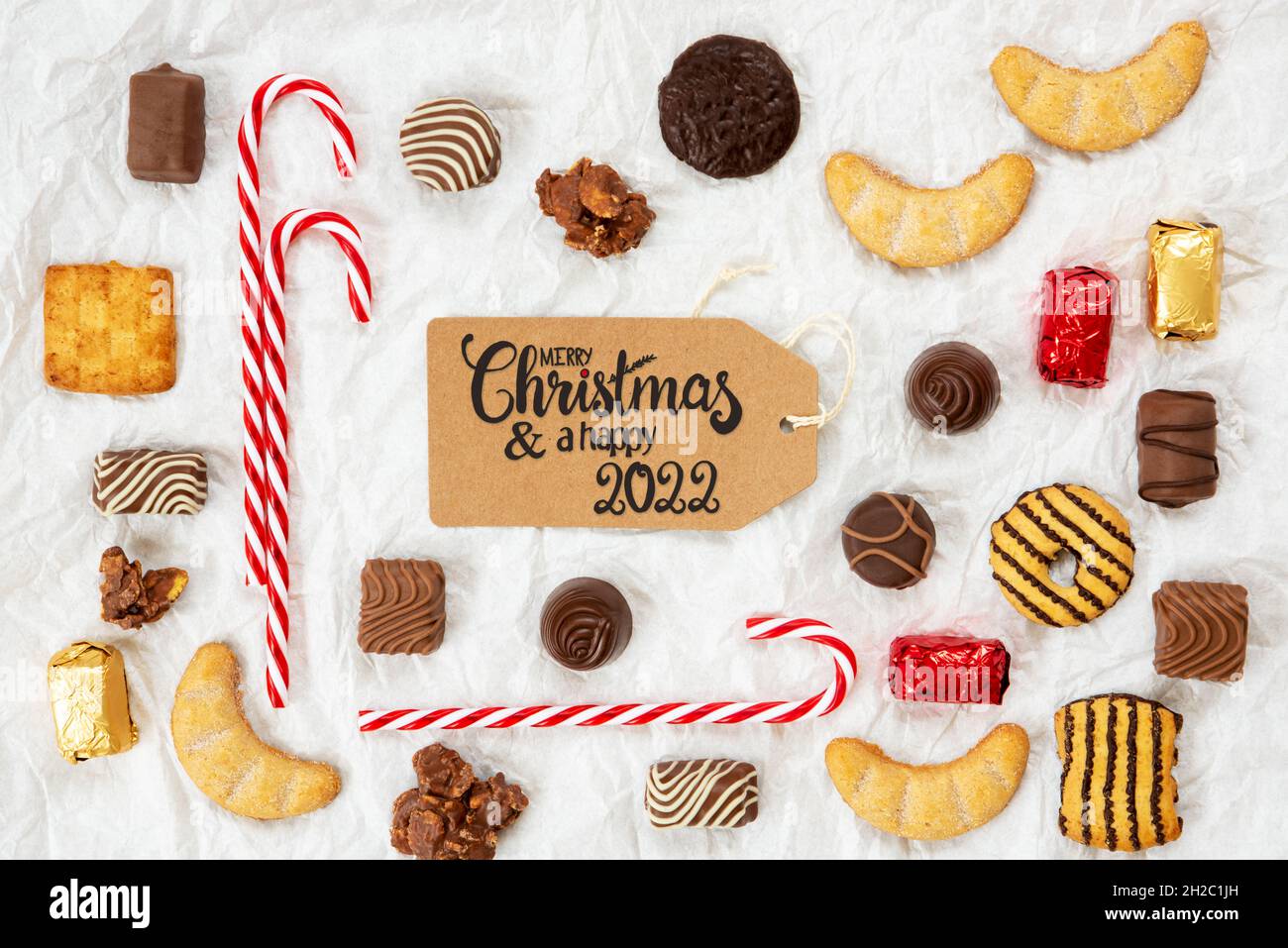 Candy Christmas 2022 Candy Christmas Collection, Label, Merry Christmas And A Happy 2022 Stock  Photo - Alamy