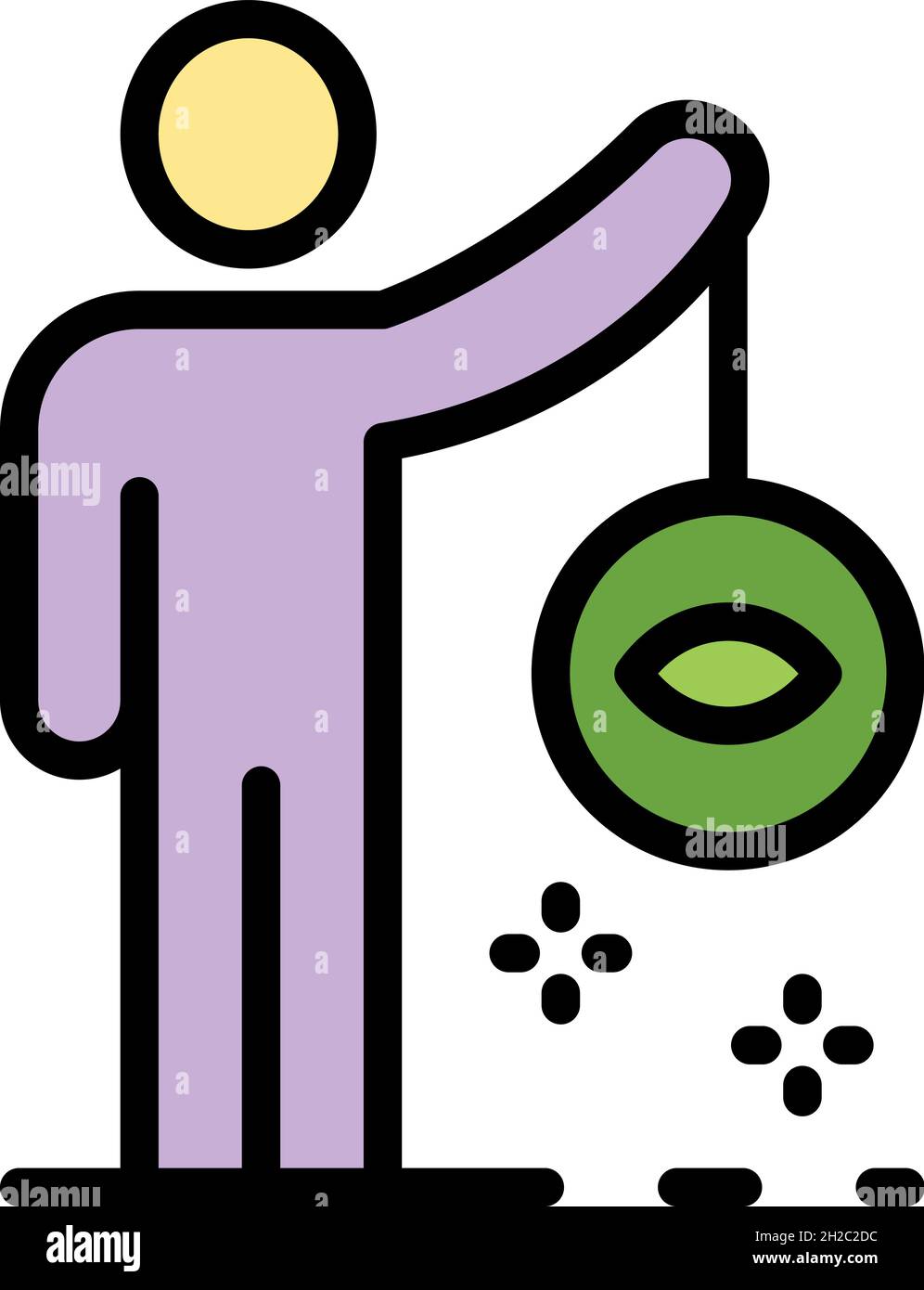 Man hypnosis icon. Outline man hypnosis vector icon color flat isolated ...
