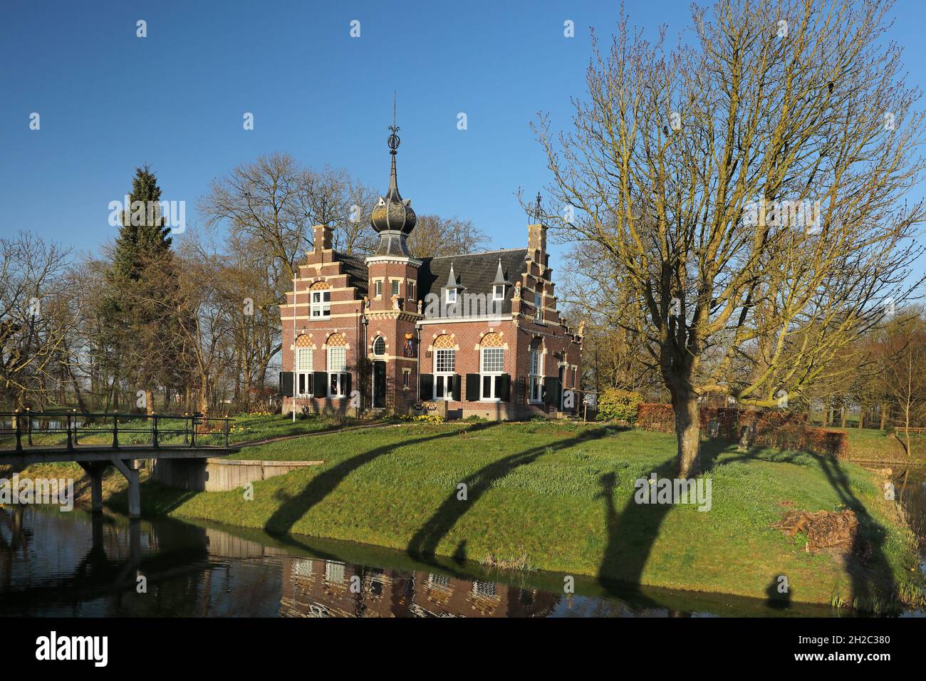 manor Martenastate in the park, Netherlands, Frisia, Koarnjum Stock Photo