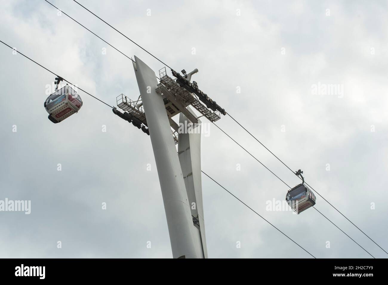 The Emirates cable car over the River Thames, London, UK Stock Photo