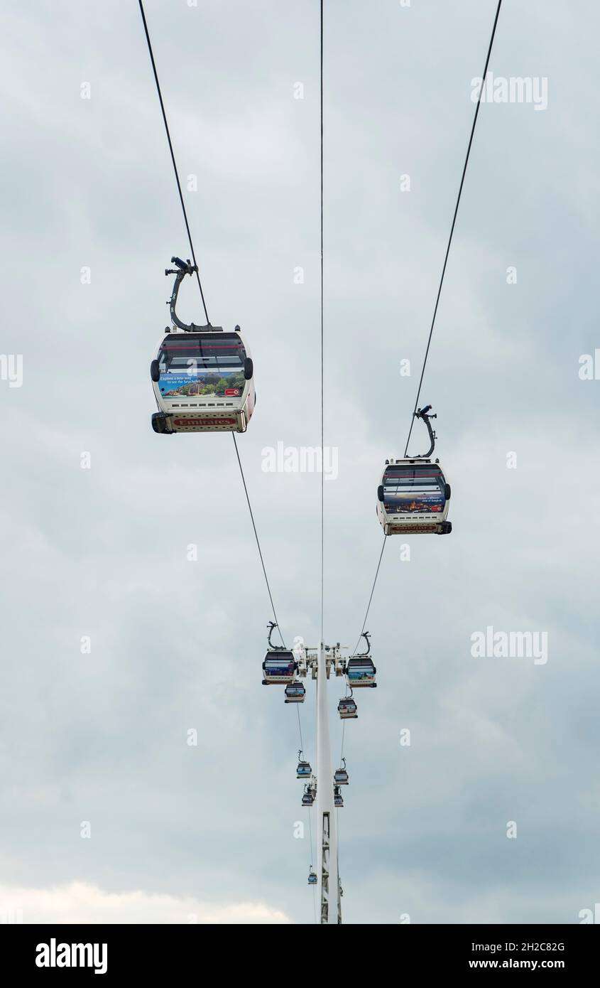 The Emirates cable car over the River Thames, London, UK Stock Photo