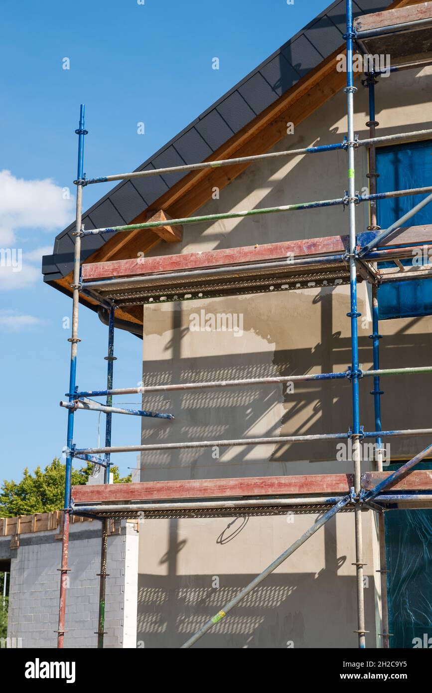 facade with thermal insulation of a single-family house Stock Photo - Alamy