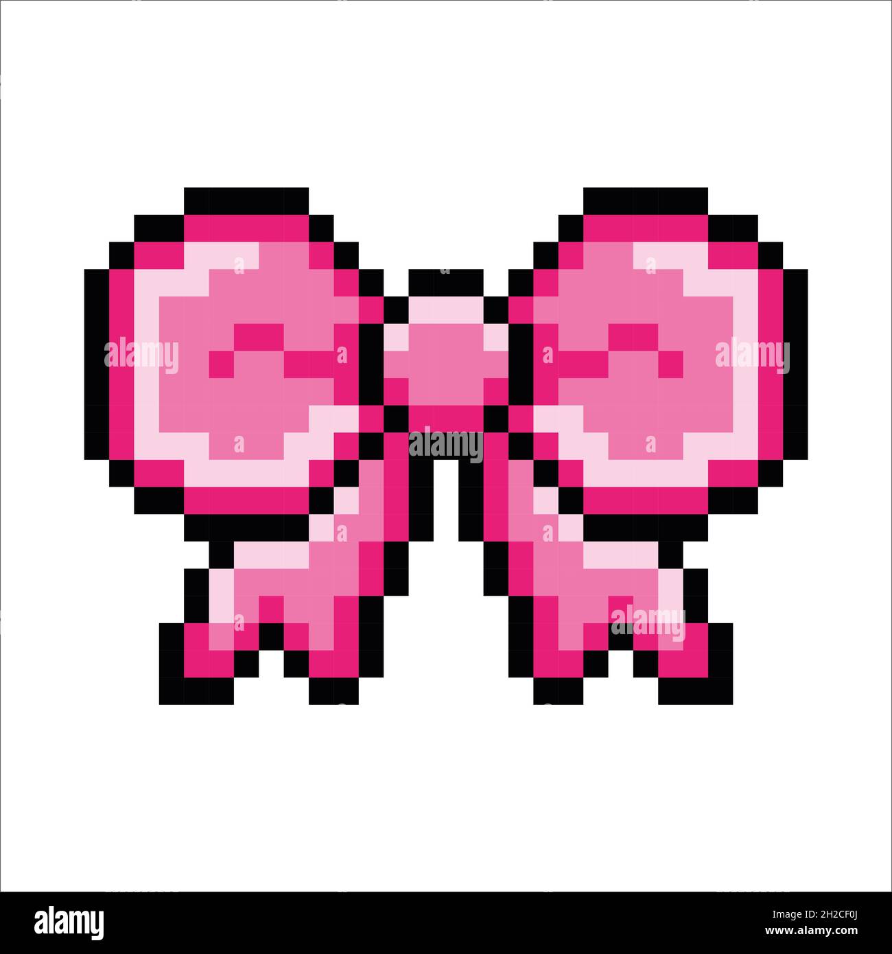 Bow or Ribbon Pixel Art pattern isolated Background. Pixel art