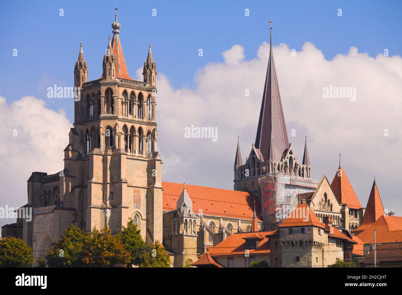 Switzerland, Vaud, Lausanne, Cathedral, Stock Photo
