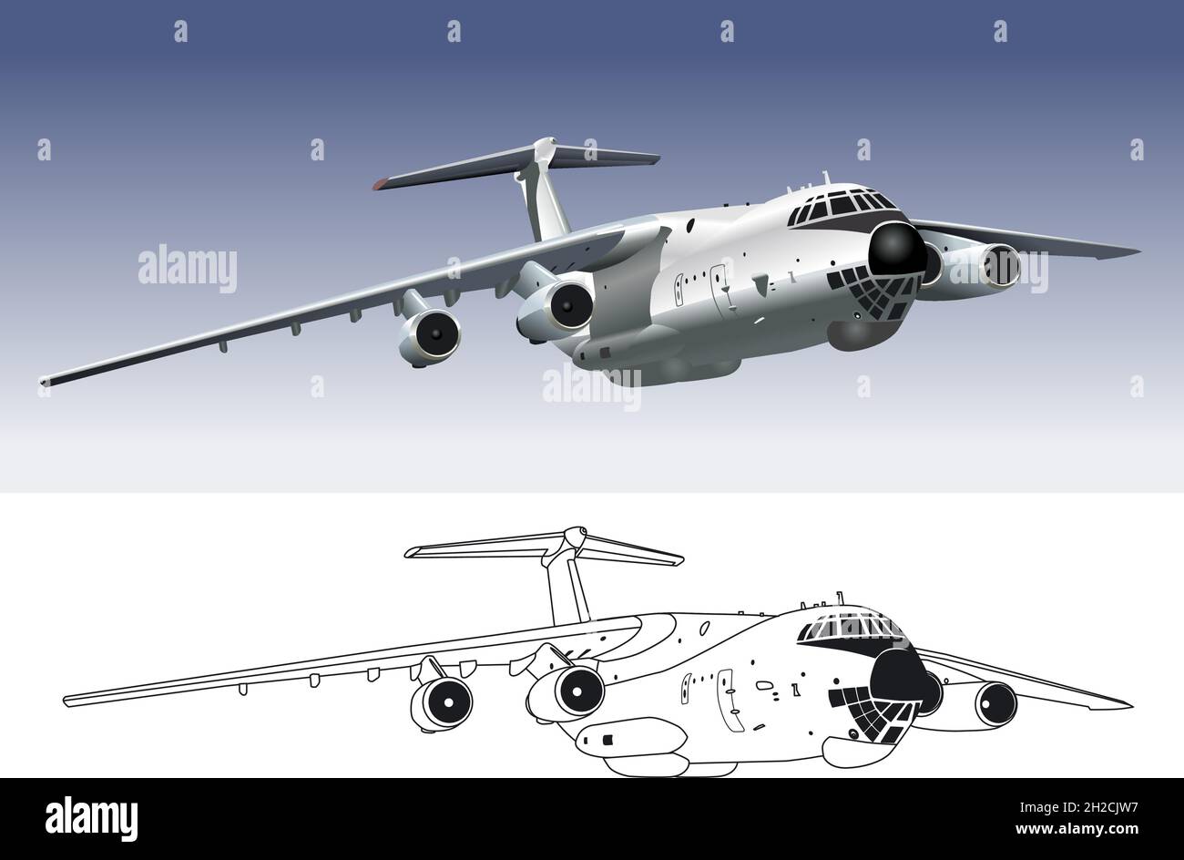 Ил 76 рисунок карандашом