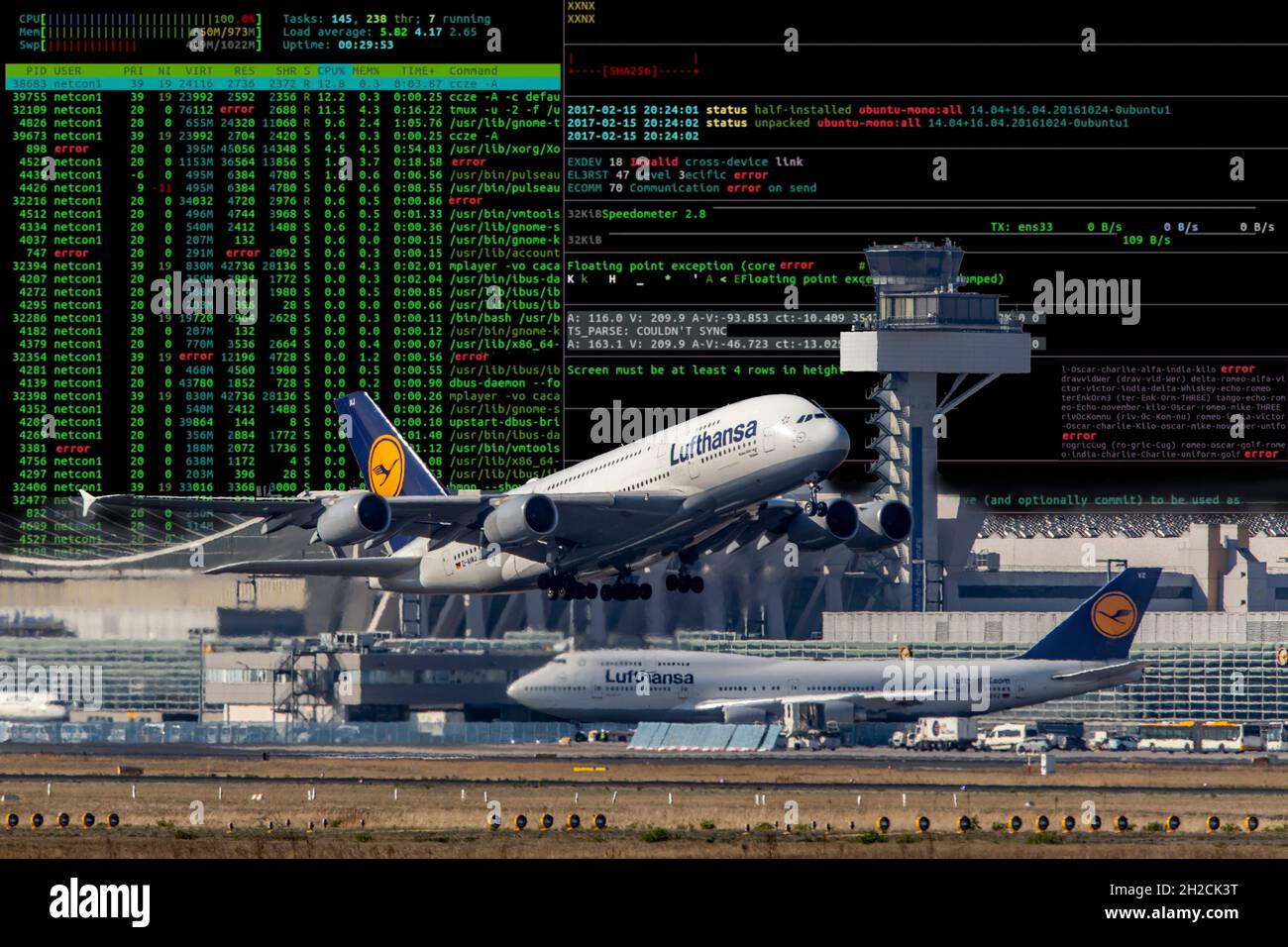 Symbolic image Cybe attack, computer crime, cybercrime, computer hackers  attack a city's IT infrastructure, traffic, Frankfurt Airport Stock Photo -  Alamy