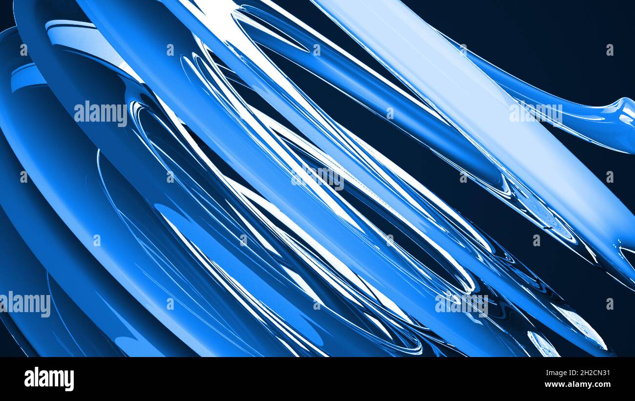 Spiral 3d render surface of abstract waves in space. Pure colorful ...