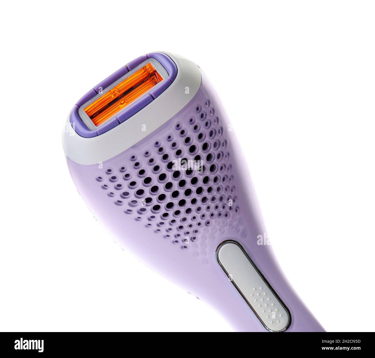 Modern laser epilator on white background Stock Photo Alamy