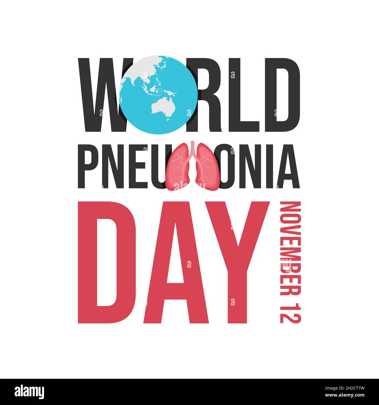 World pneumonia day concept background design vector image. Vector graphic of world pneumonia day good for world pneumonia day celebration Stock Vector