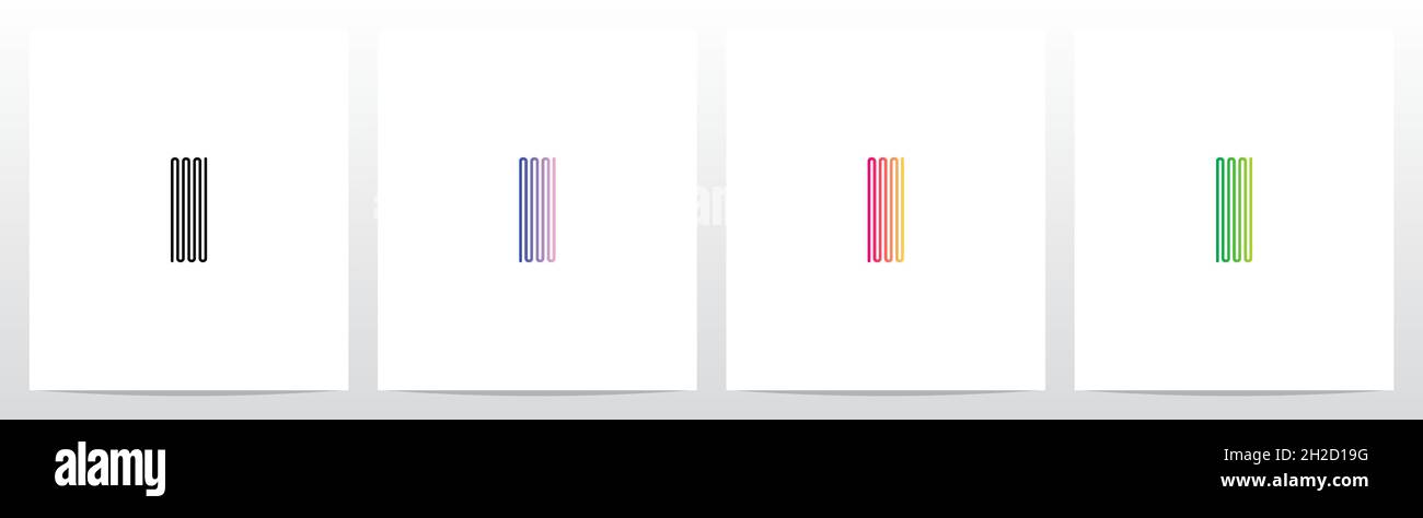Sound Wave Lines Letter Logo Design I Stock Vector