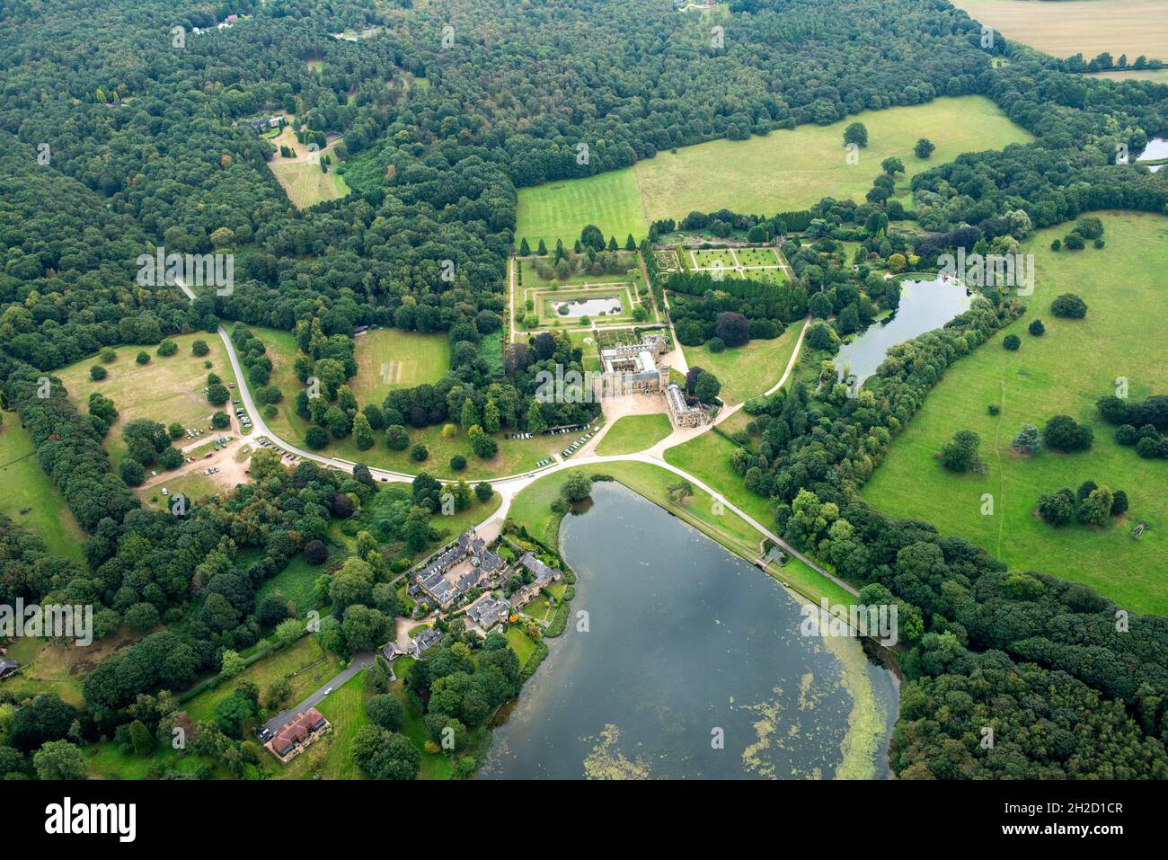 Aerial image of Newstead Abbey, Nottinghamshire England UK Stock Photo ...