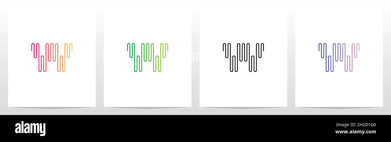Sound Wave Lines Letter Logo Design W Stock Vector