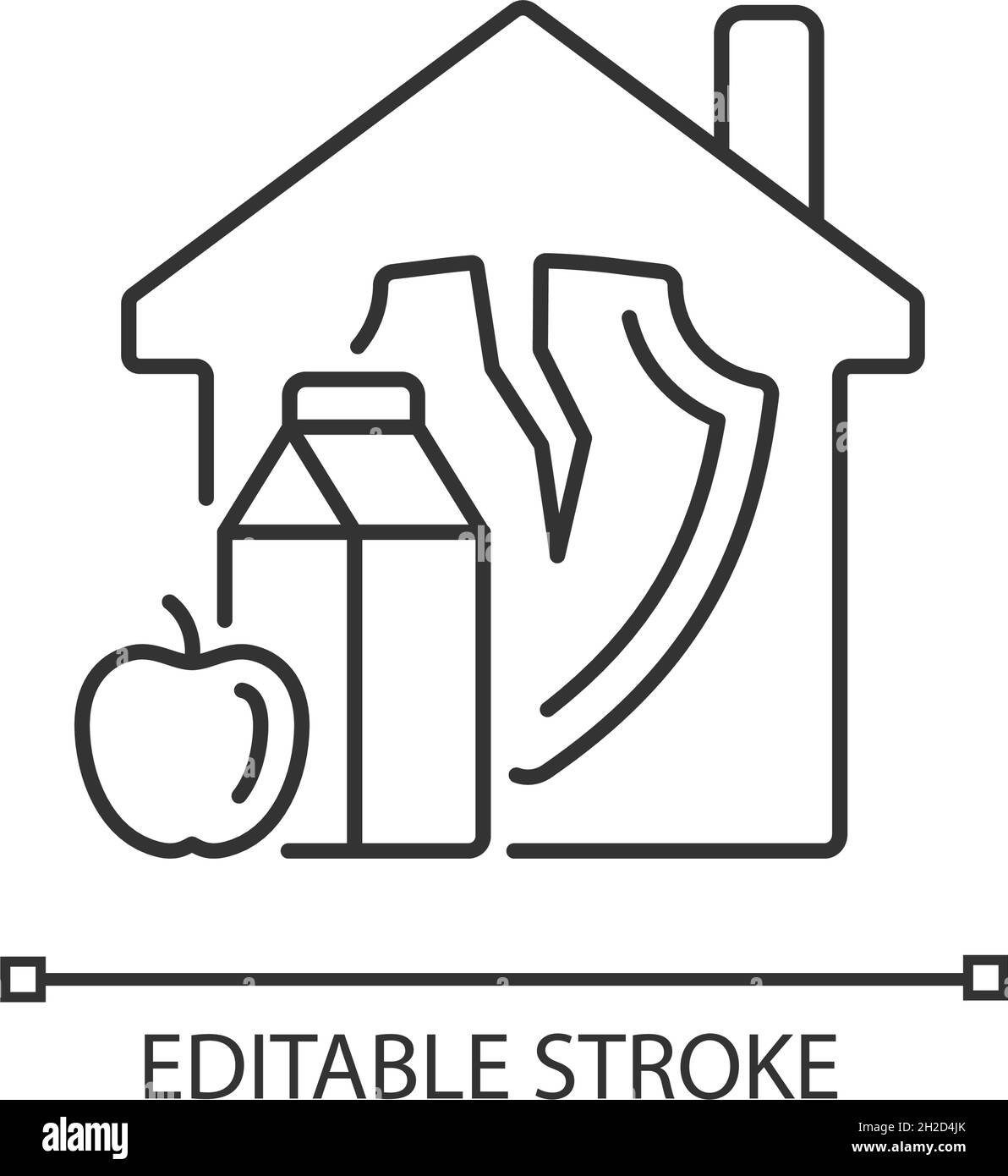 Food insecurity linear icon Stock Vector