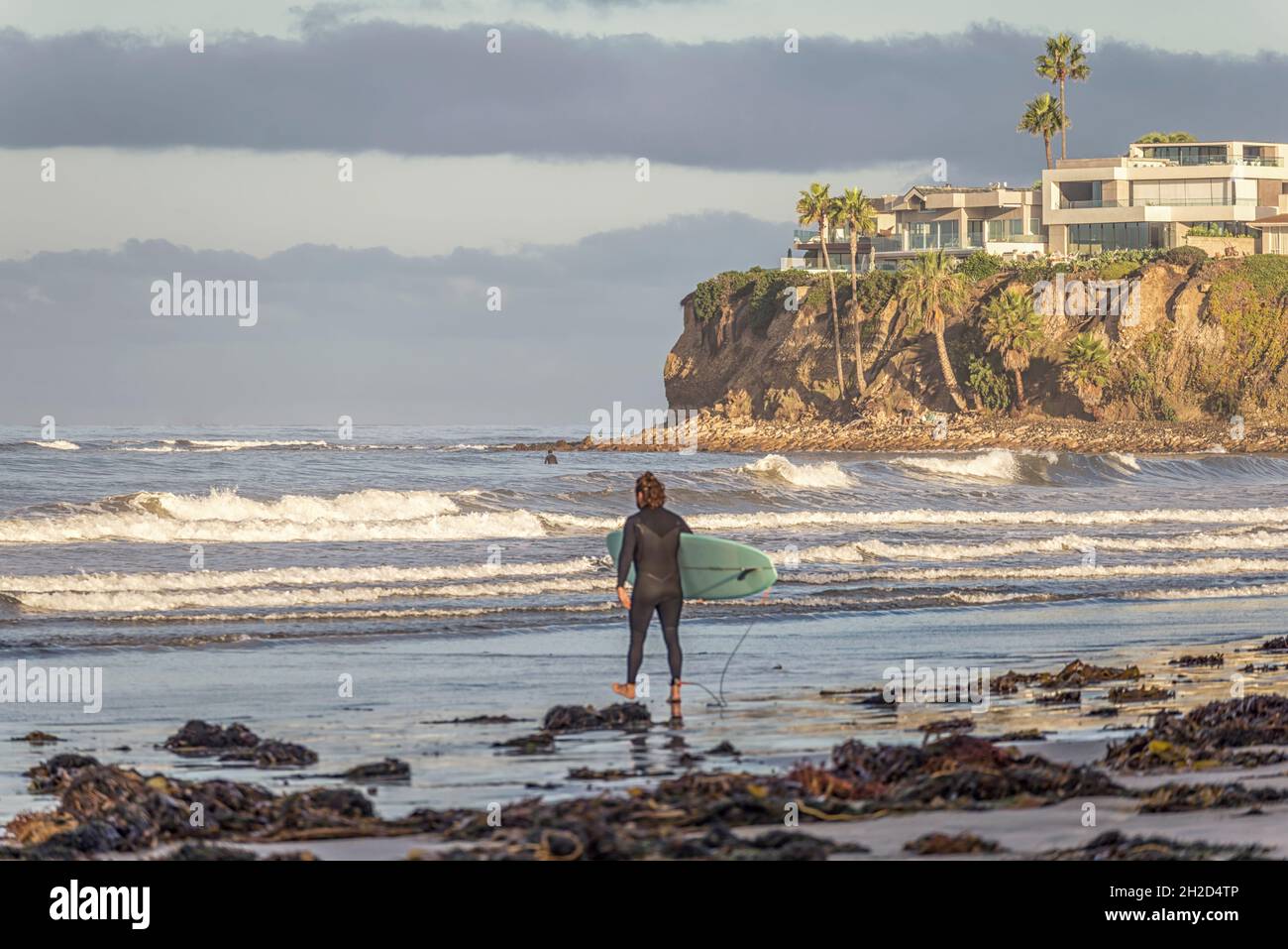 Tourmaline Surfing Park Beach on an October morning. San Diego, CA, USA. Stock Photo