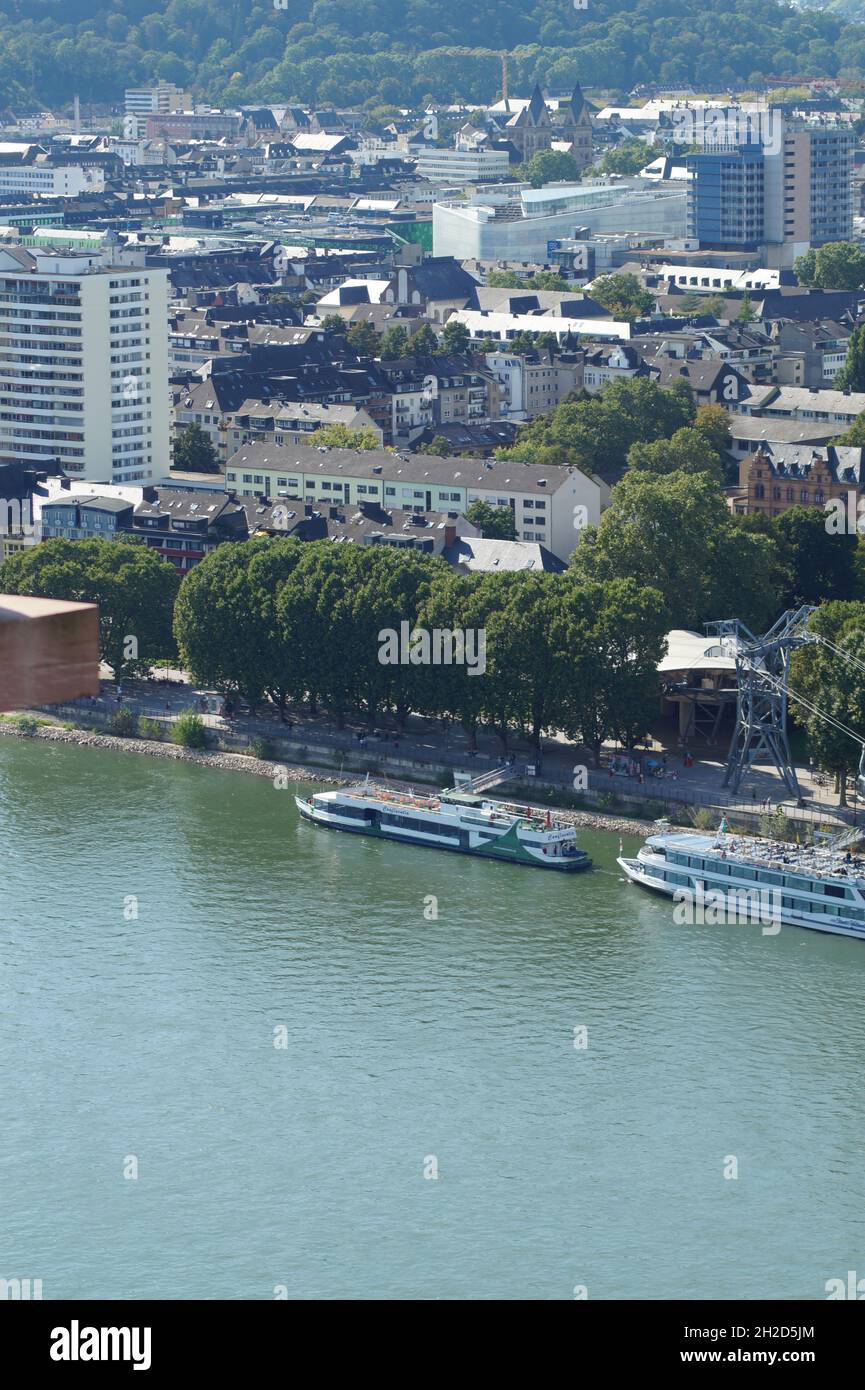 Deutsches Eck in Koblenz Stock Photo Alamy