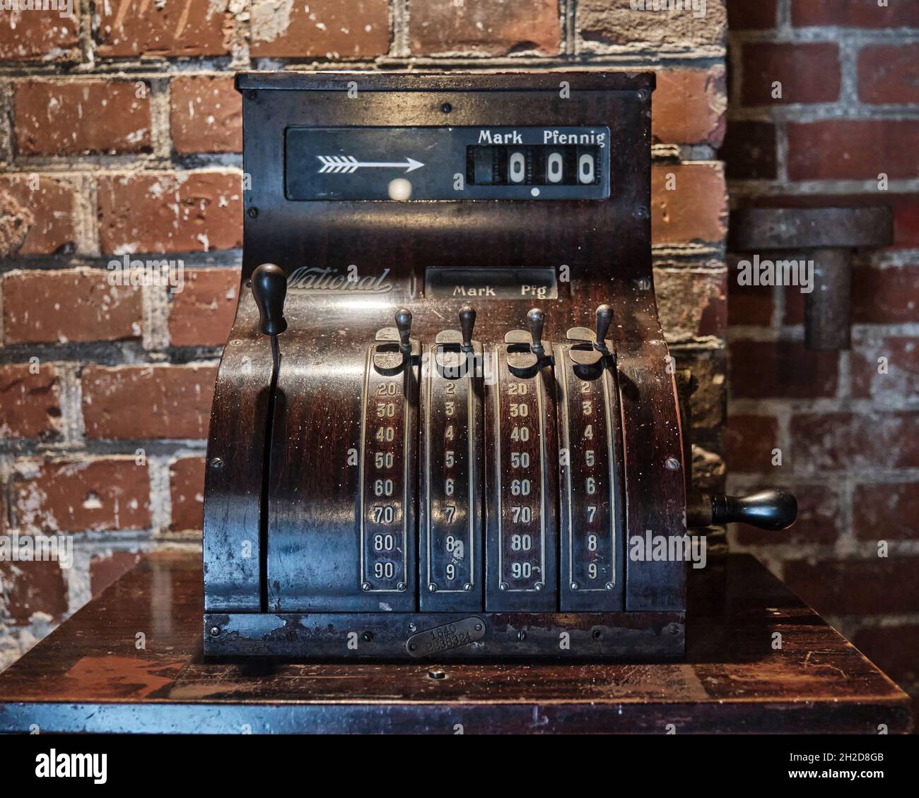 Antique National cash register from 1840, Germany Stock Photo Alamy