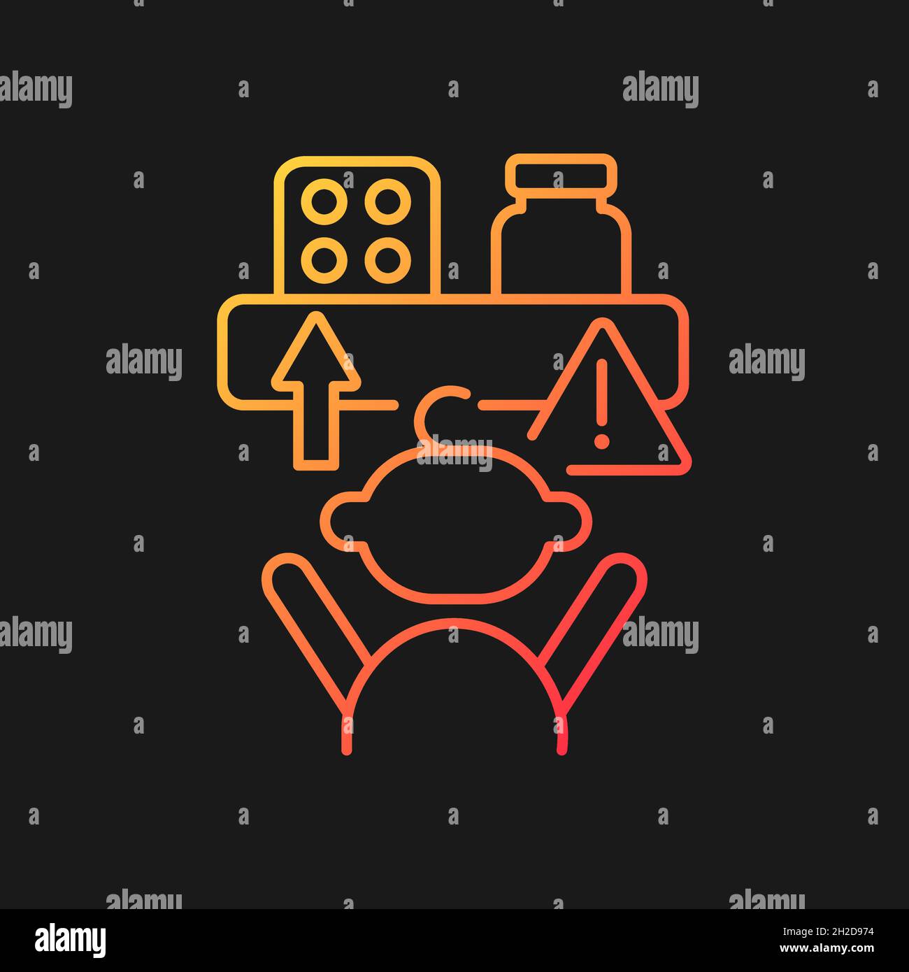 No access to medicine gradient vector icon for dark theme Stock Vector