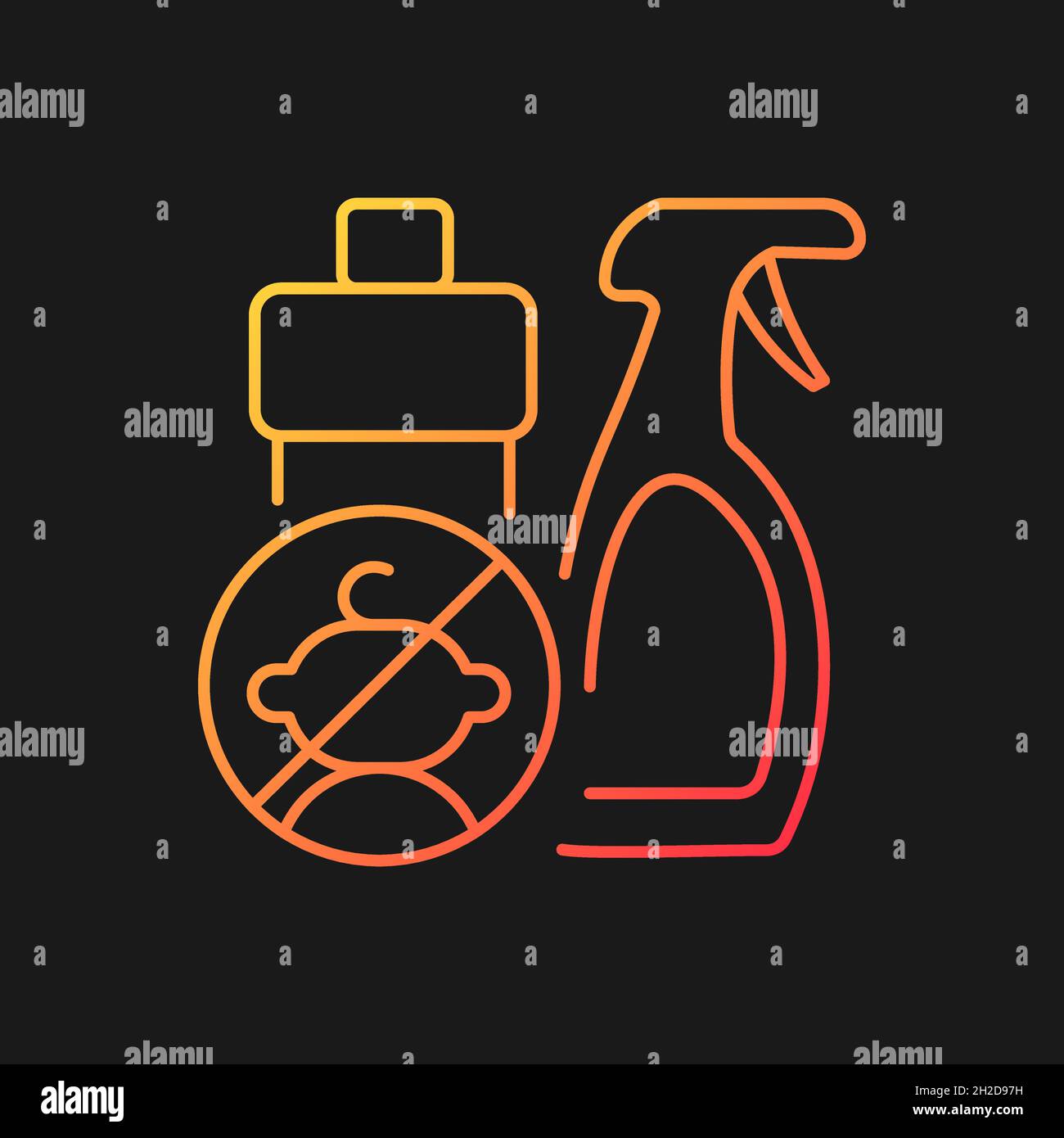No access to cleaning materials gradient vector icon for dark theme ...