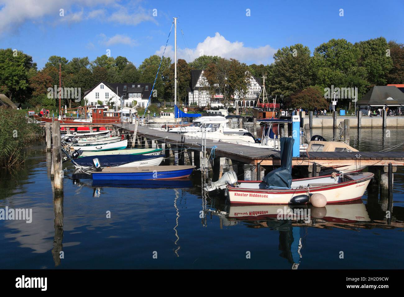 Kloster harbour, Hiddensee island, Baltic Sea, Mecklenburg-Pomerania, Germany, Europe Stock Photo