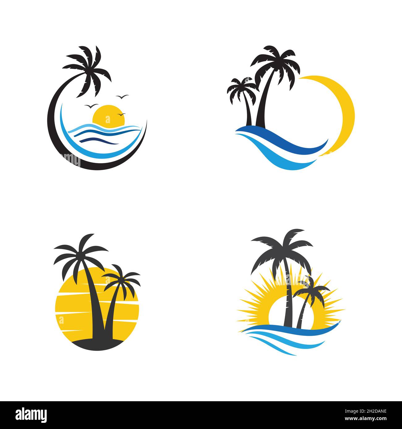 Summer beach Vector icon design illustration Template Stock Photo - Alamy