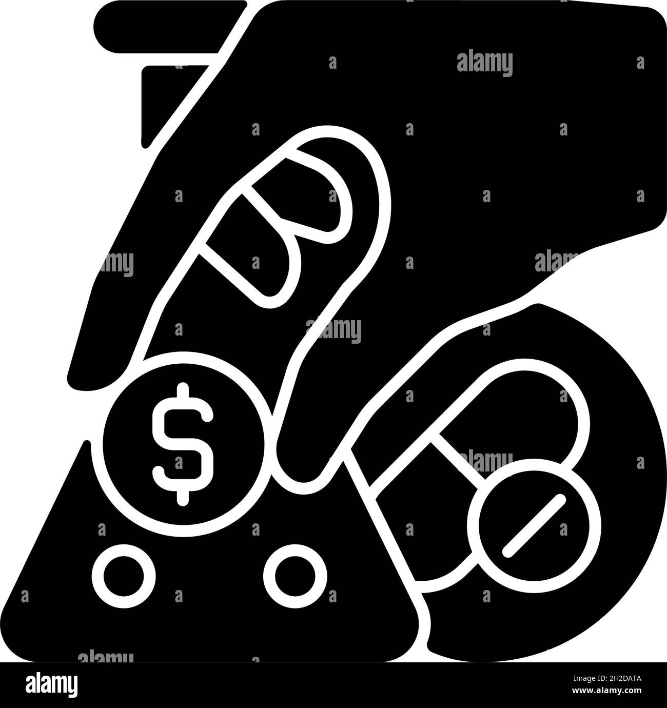 Crowdfunding for medical trials black glyph icon Stock Vector
