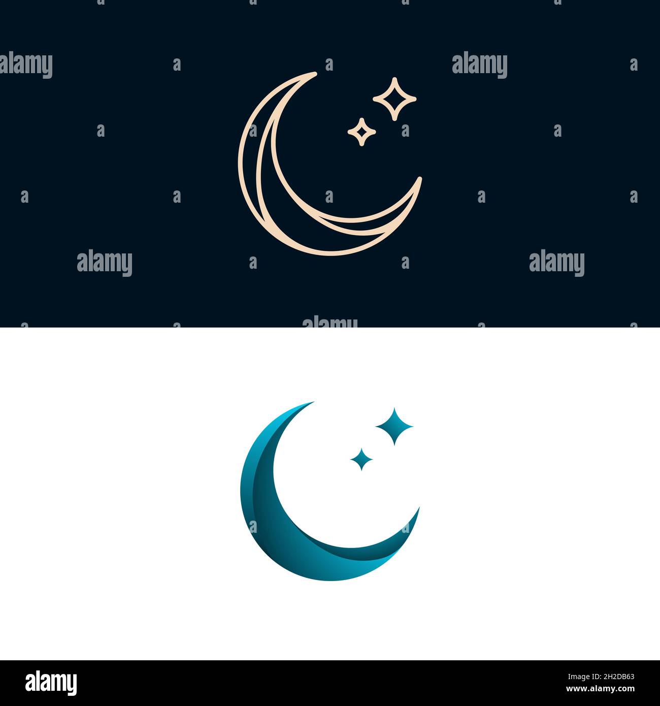 Moon Vector icon design illustration Template Stock Photo - Alamy