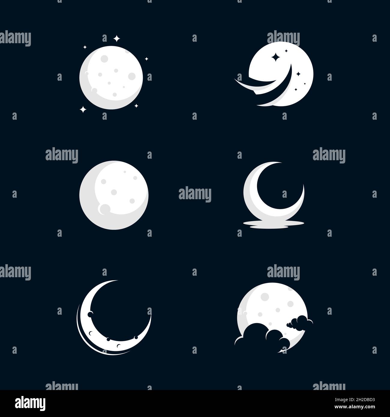 Moon Vector icon design illustration Template Stock Photo - Alamy