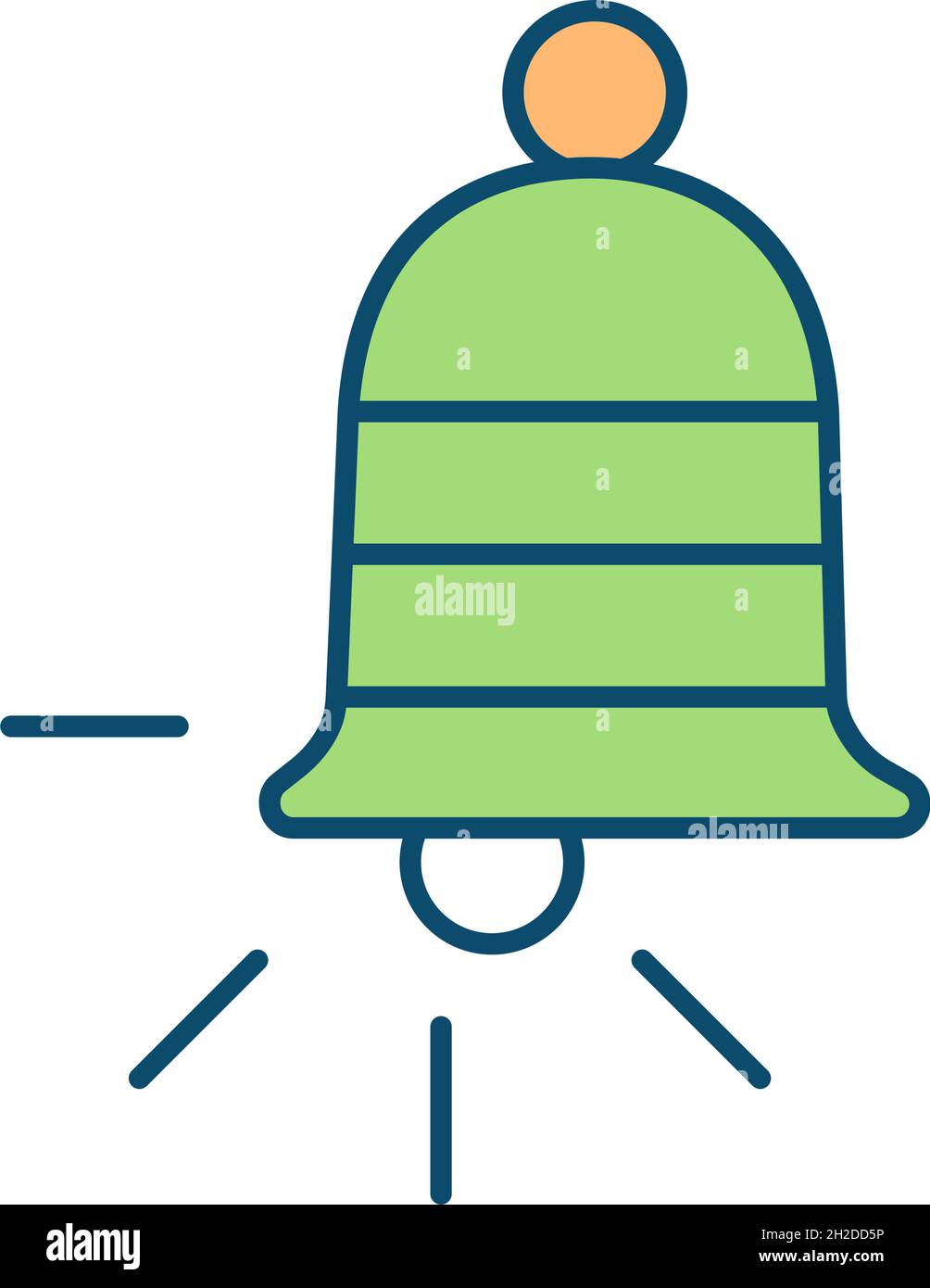 School bell RGB color icon Stock Vector