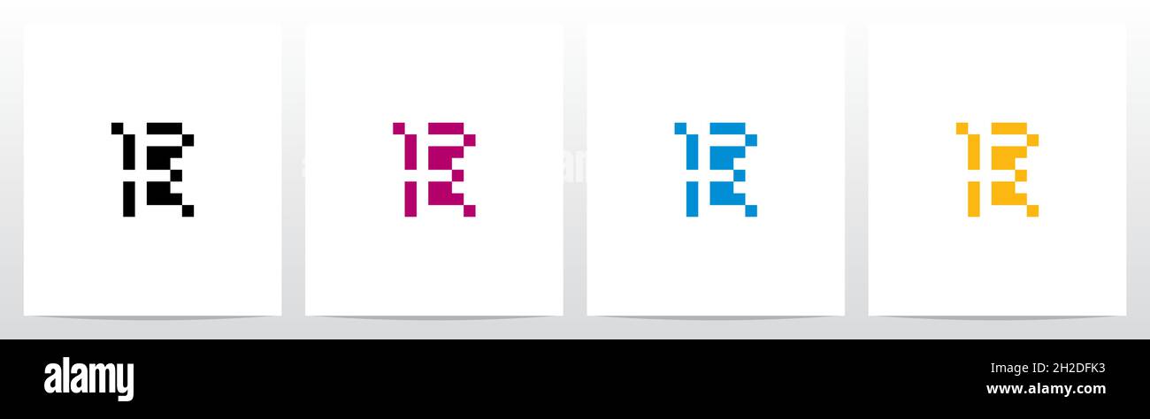 Pixel Square Rectangle Letter Logo Design E Stock Vector Image & Art ...