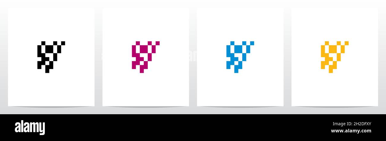 Pixel Square Rectangle Letter Logo Design Y Stock Vector Image & Art ...