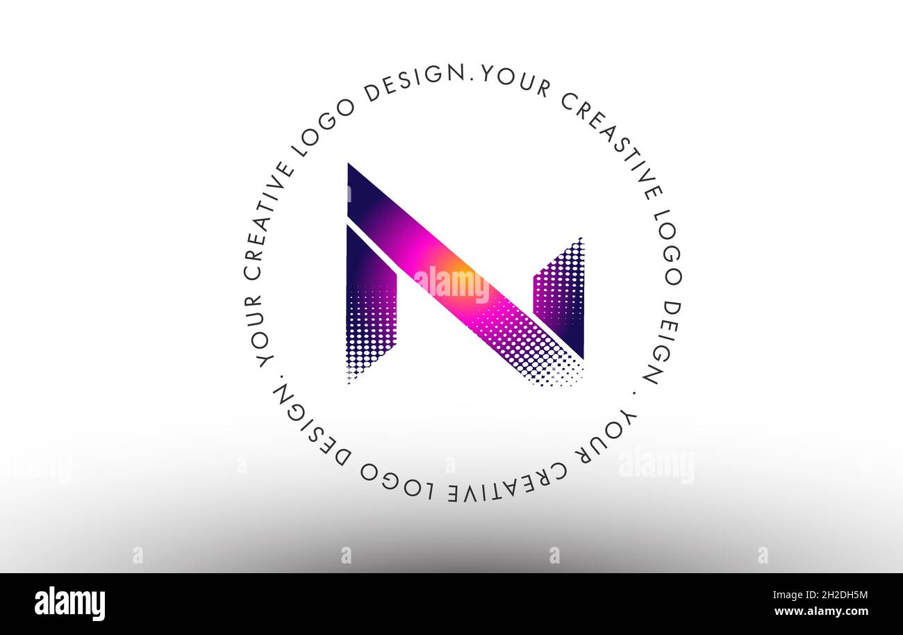N Dots Letter Logo. N Letter Design Vector Icon Illustration with Dots ...