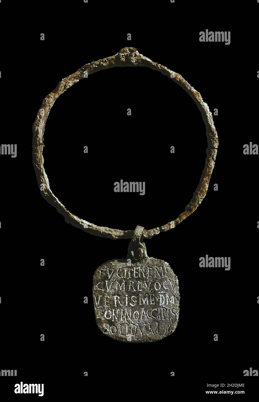 Ancient Roman Slave Collar Stock Photo