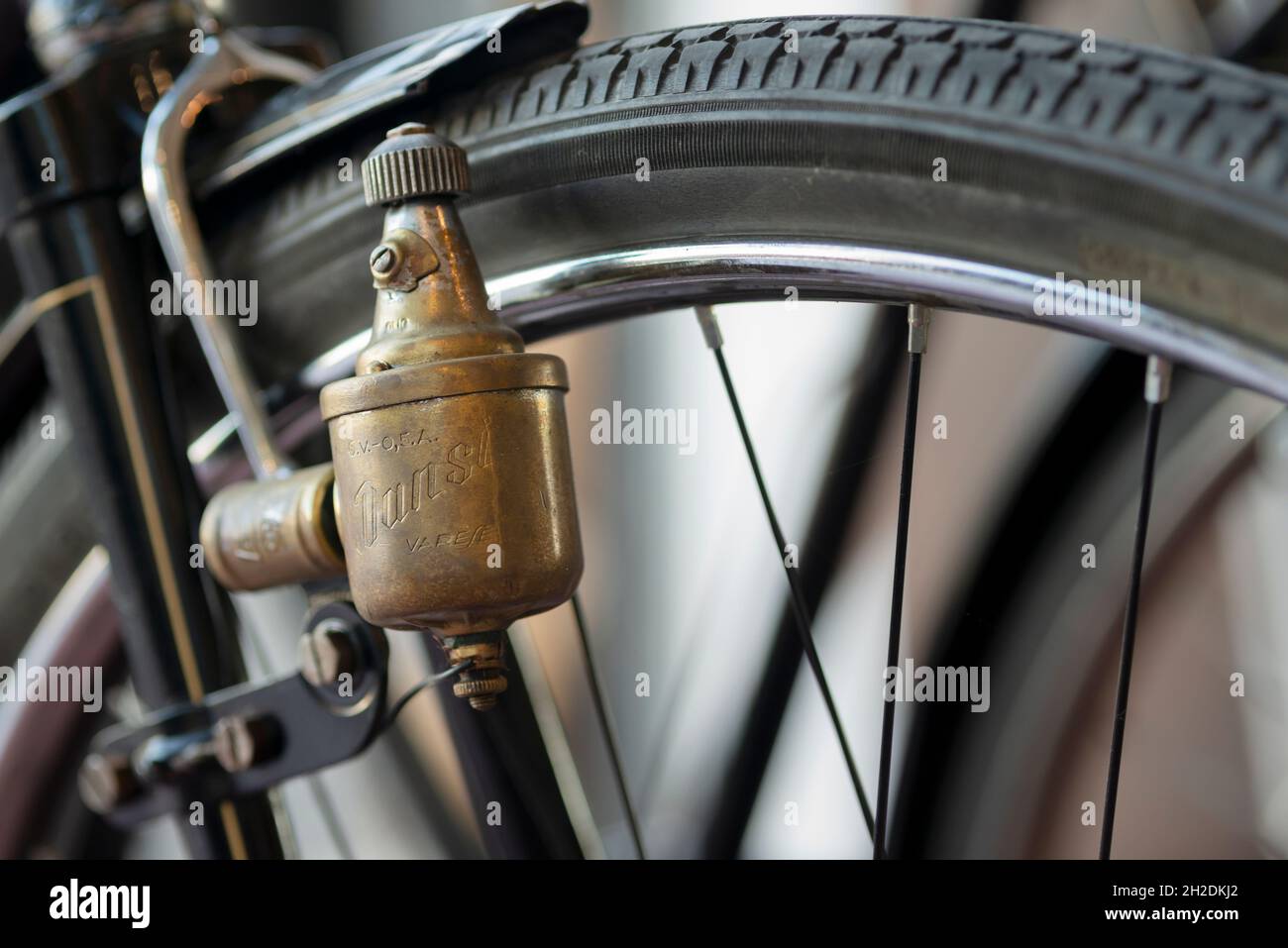 Old Bike or Bicycle Dynamo Stock Photo