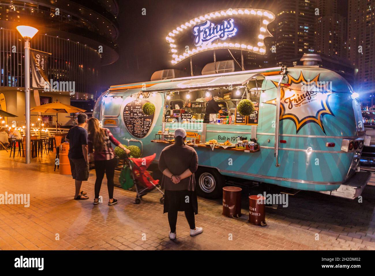 DUBAI, UAE MARCH 12, 2017 Frings food truck in Dubai Marina, United