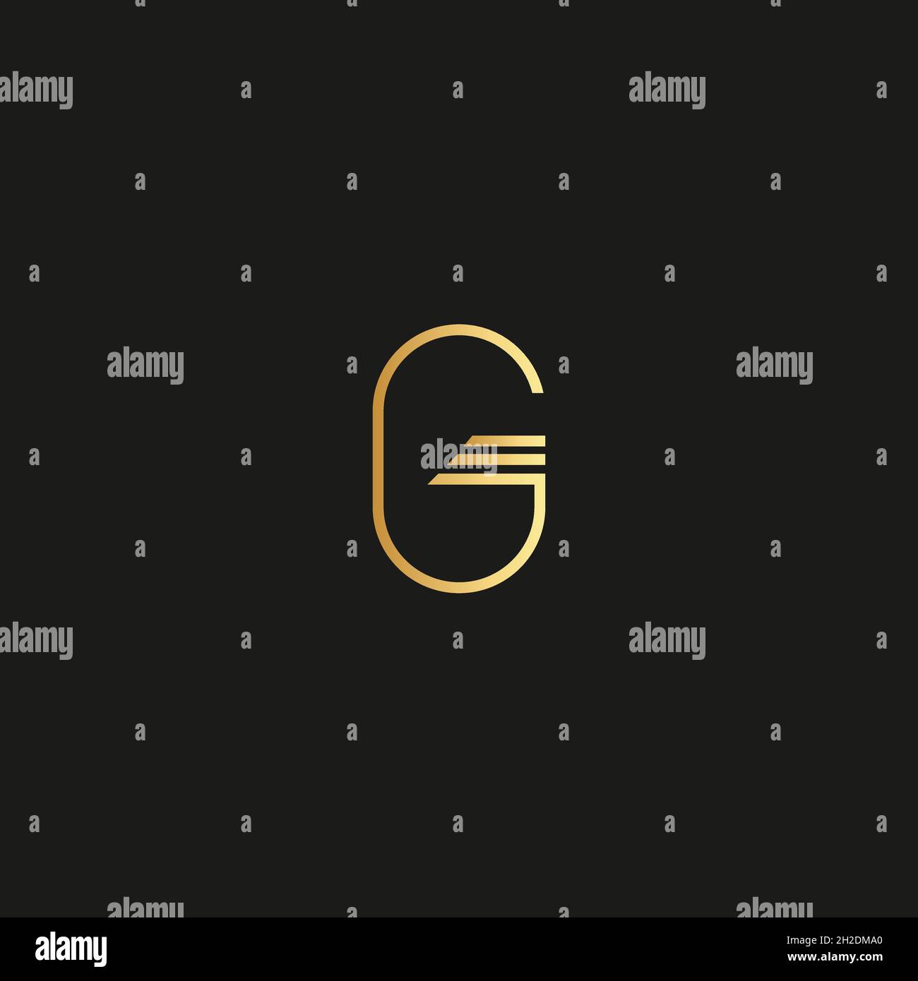 Letter G vector line logo design. Creative minimalism logotype icon ...