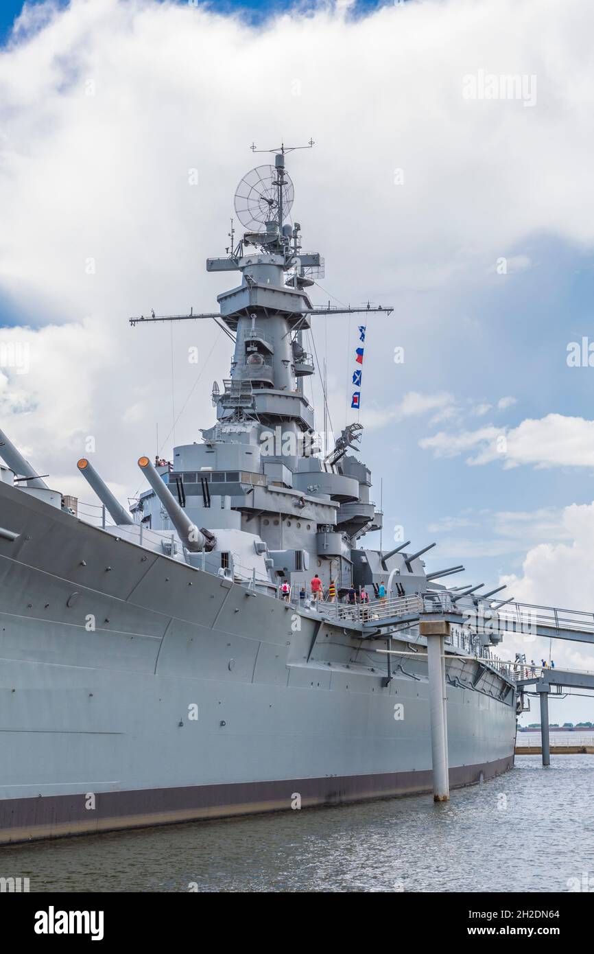 USS Alabama museum battleship at the Battleship Memorial Park in Mobile, Alabama Stock Photo