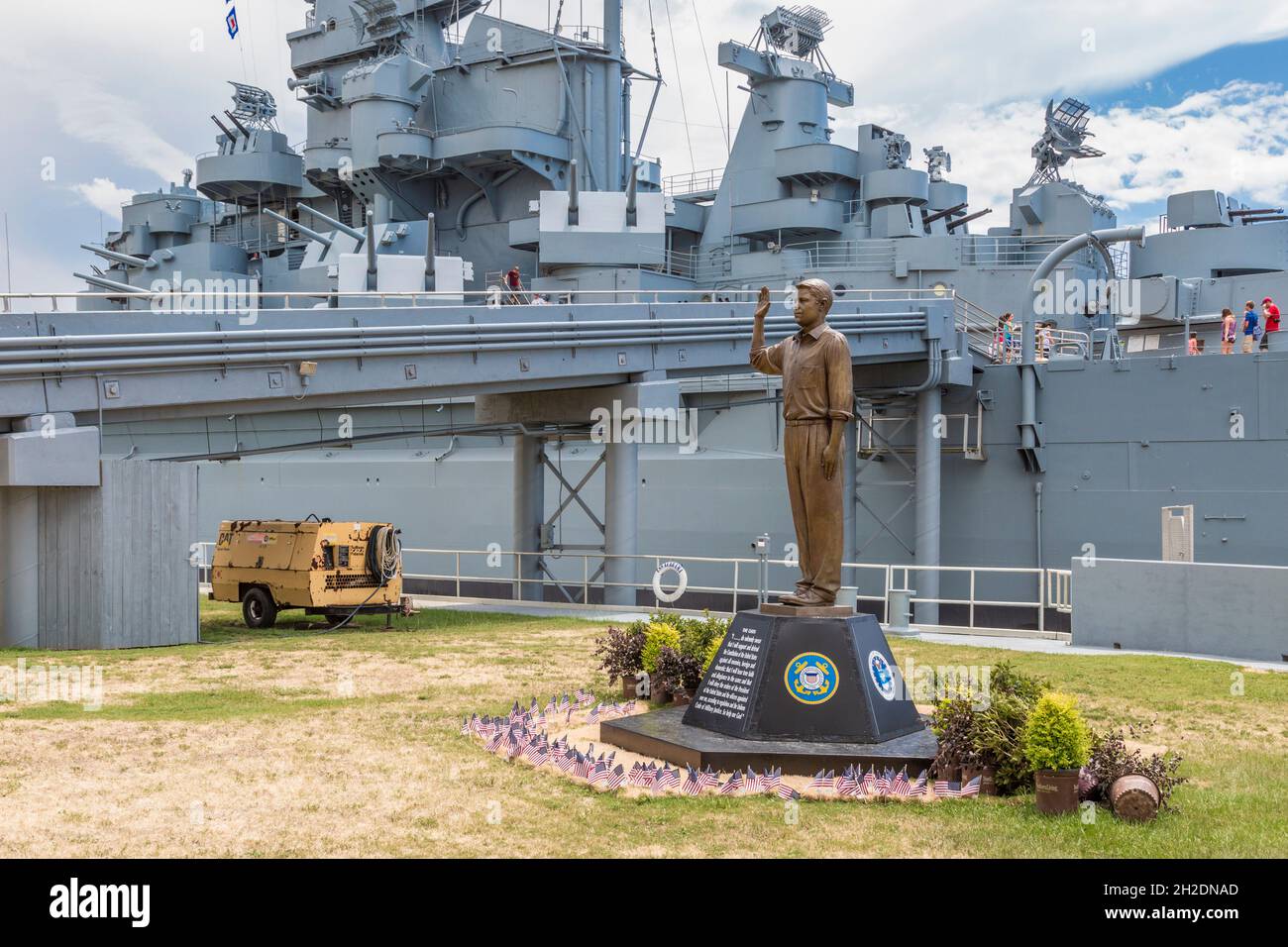 The Oath statue tribute to the US Coast Guard at the Battleship Memorial Park in Mobile, Alabama Stock Photo