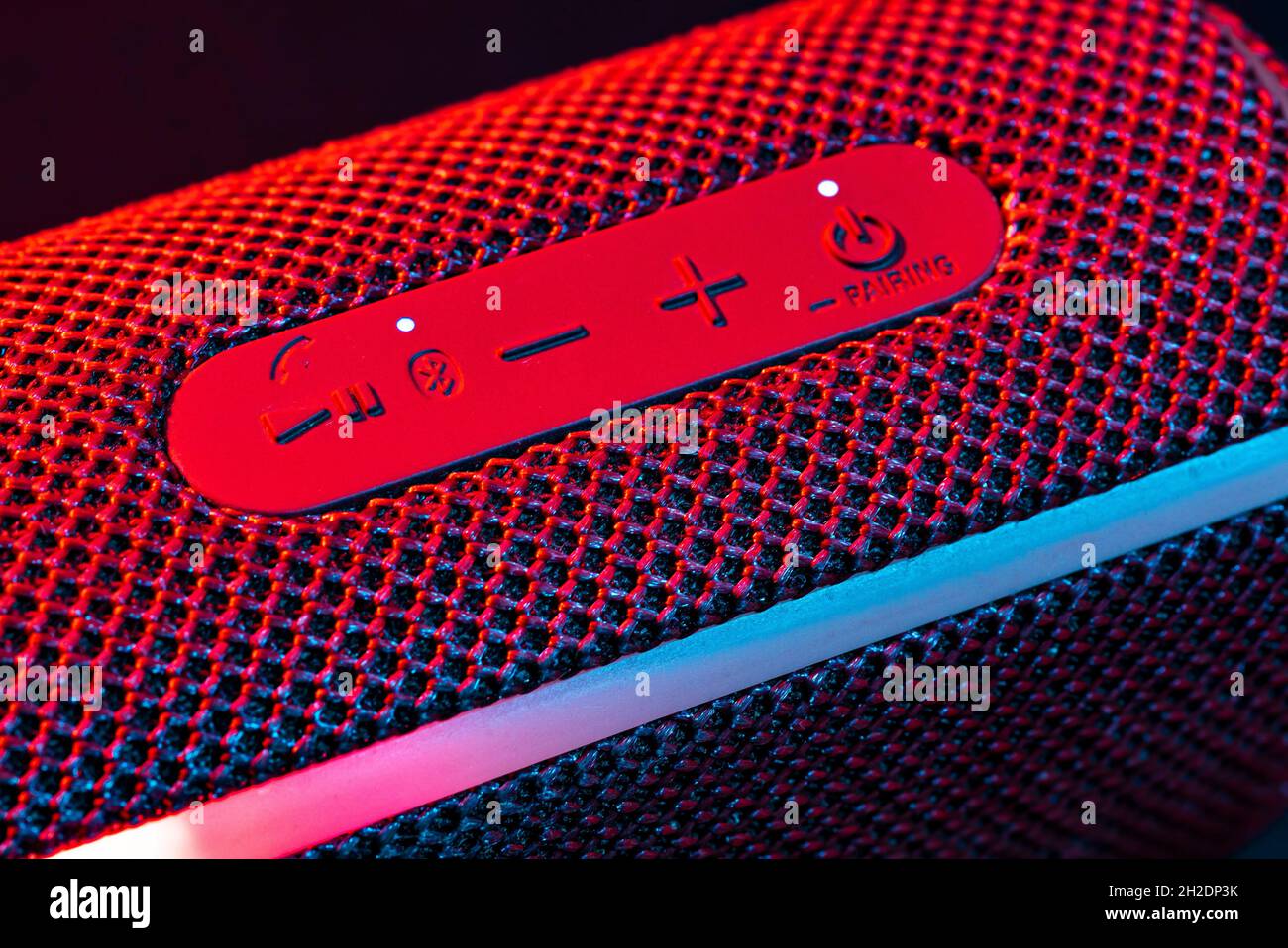 Volume audio bluetooth keys macro detail at night Stock Photo