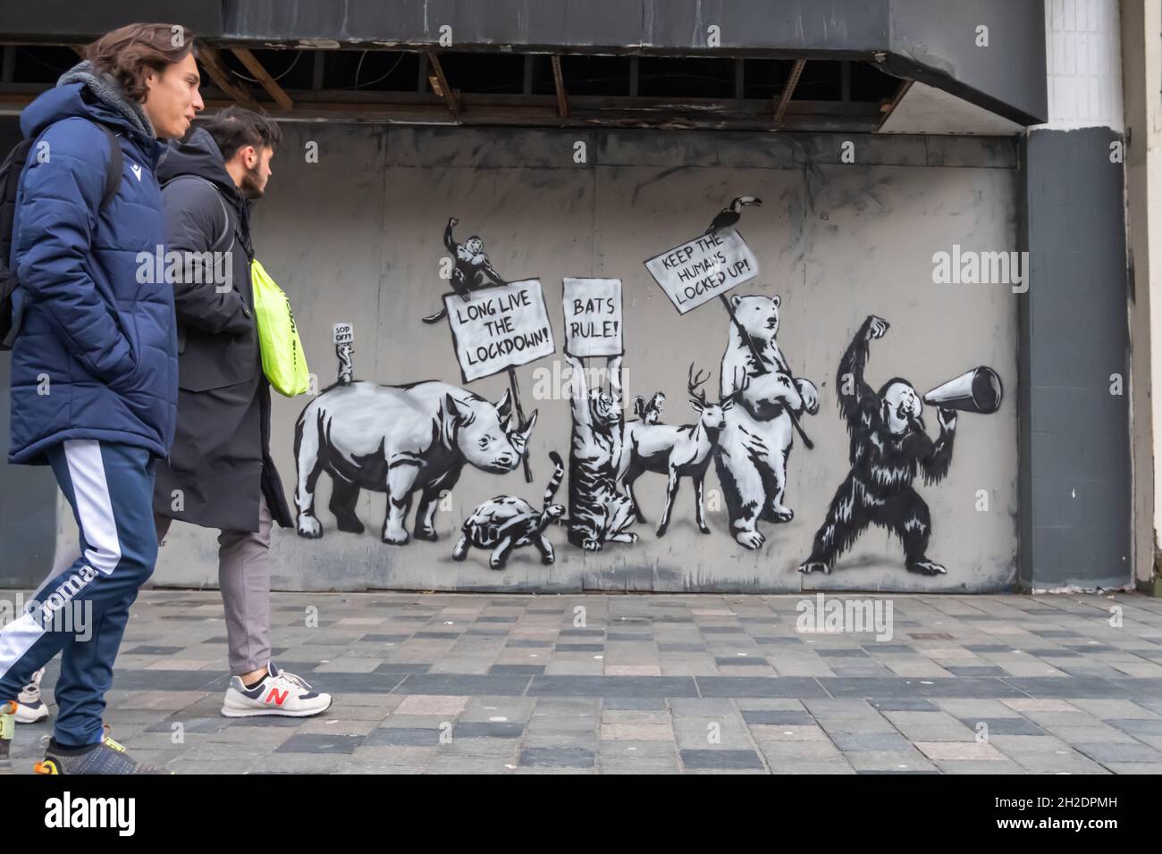 Glasgow, Scotland, UK. 21st Oct, 2021. Wall artwork by The Rebel Bear. Credit: Skully/Alamy Live News Stock Photo
