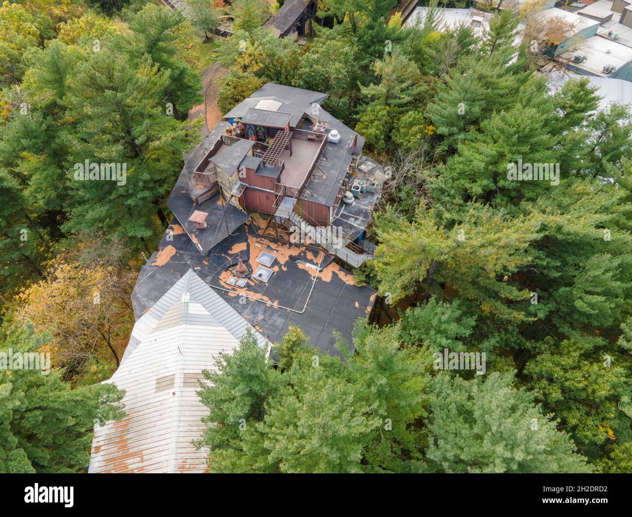Aerial photograph of the House on the Rock, a tourist attraction in