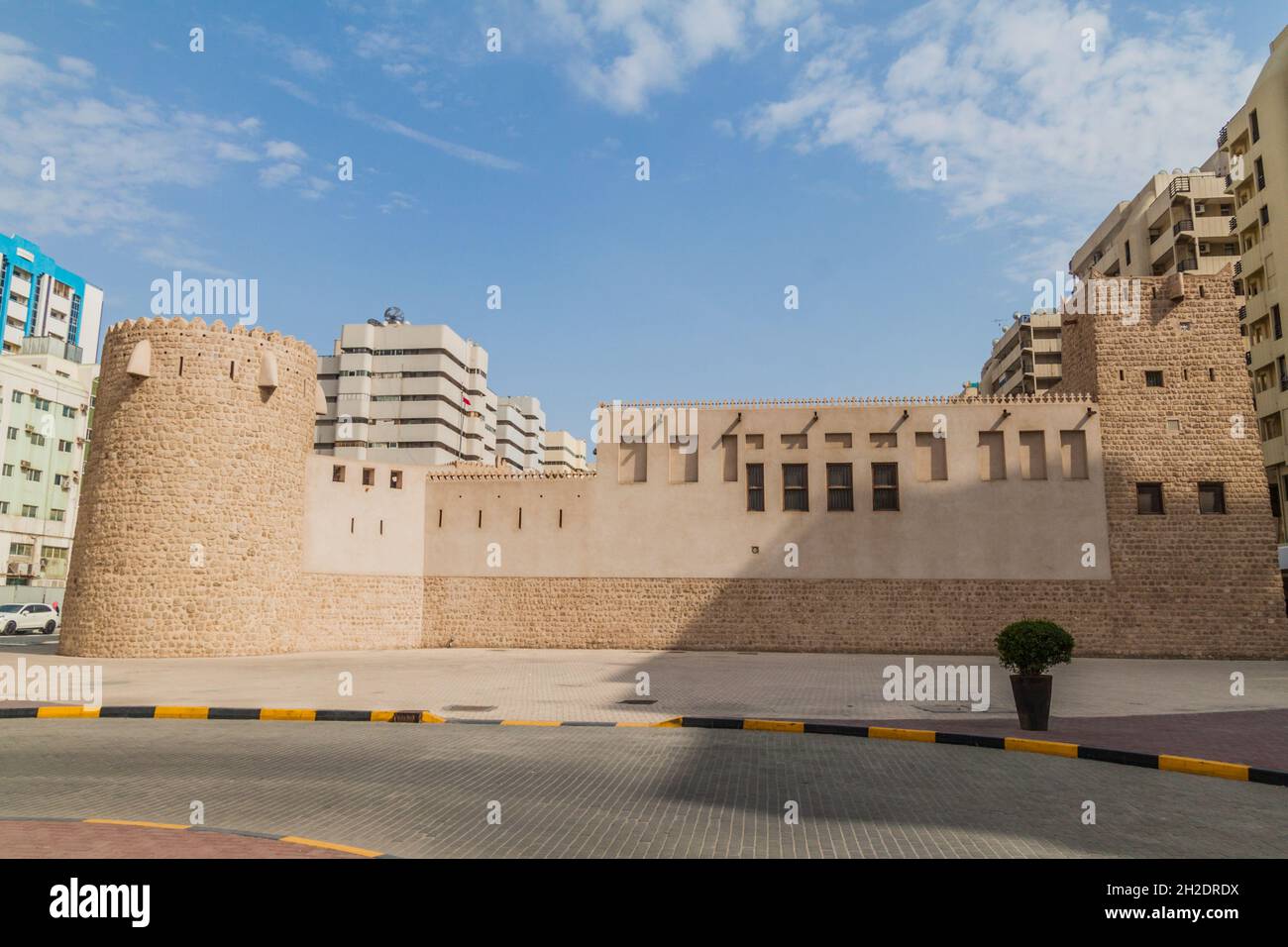 View of Sharjah Al Hisn Fort, UAE Stock Photo