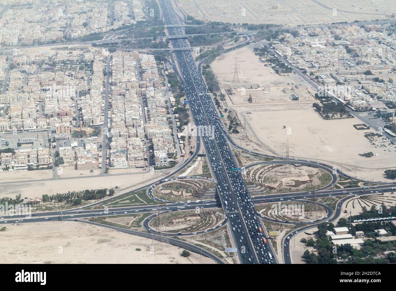 Aerial view of highway crossings in Kuwait city Stock Photo Alamy