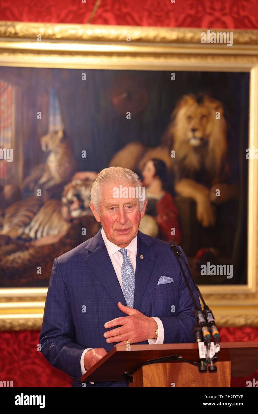 Prince Charles Prince Of Wales Makes A Speech During A Trophy Ceremony Prince Charles Prince Of Wales Makes A Speech During A Trophy Ceremony
