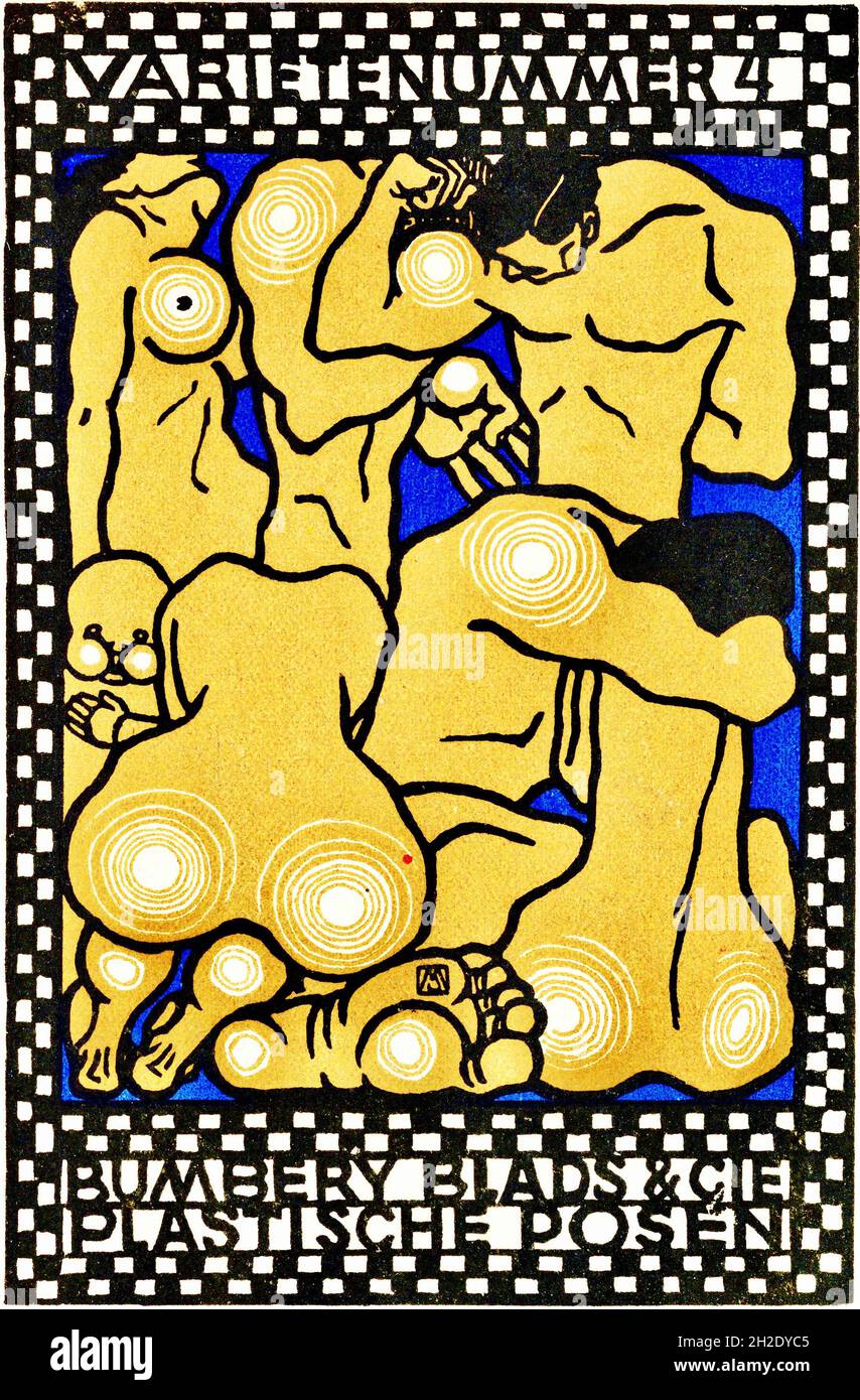 Moriz Jung artwork entitled Vaudeville Act 4- Bumbery Blads & Cie, Plastic Poses. Stock Photo